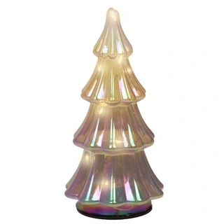 Micro LED Kerstboom Glas Ø9x17 cm - Bruin - afbeelding 1