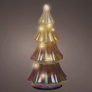 Micro LED Kerstboom Glas Ø9x17 cm - Bruin - afbeelding 2