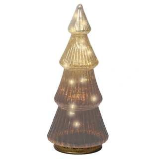 Micro LED Kerstboom Glas Ø11x25 cm - Bruin - afbeelding 1