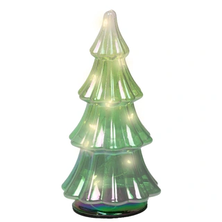 Micro LED Kerstboom Glas Ø9x17 cm - Groen - afbeelding 1