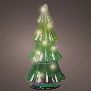 Micro LED Kerstboom Glas Ø9x17 cm - Groen - afbeelding 2