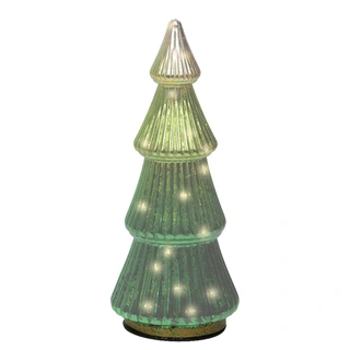 Micro LED Kerstboom Glas Ø11x25 cm - Groen - afbeelding 1