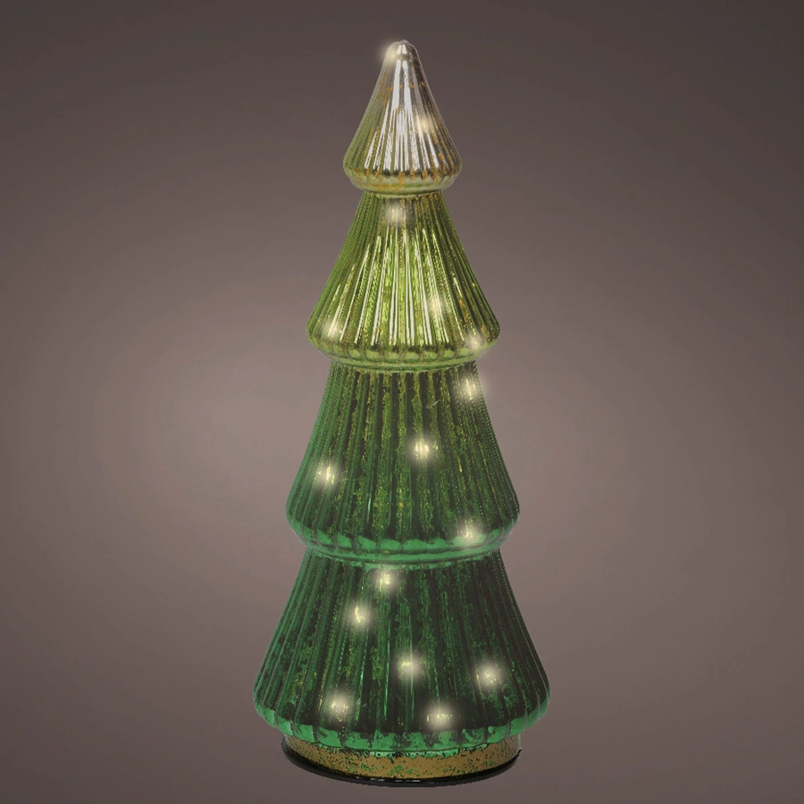 Micro LED Kerstboom Glas Ø11x25 cm - Groen - afbeelding 2