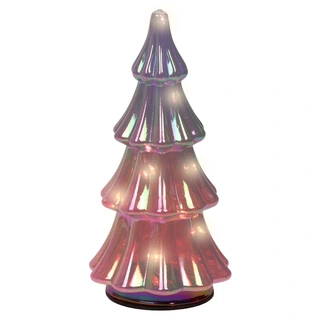 Micro LED Kerstboom Glas Ø9x17 cm - Roze - afbeelding 1