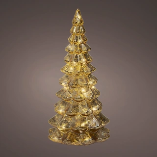 Micro LED Kerstboom Glas Ø10x21 cm - Goud - afbeelding 2
