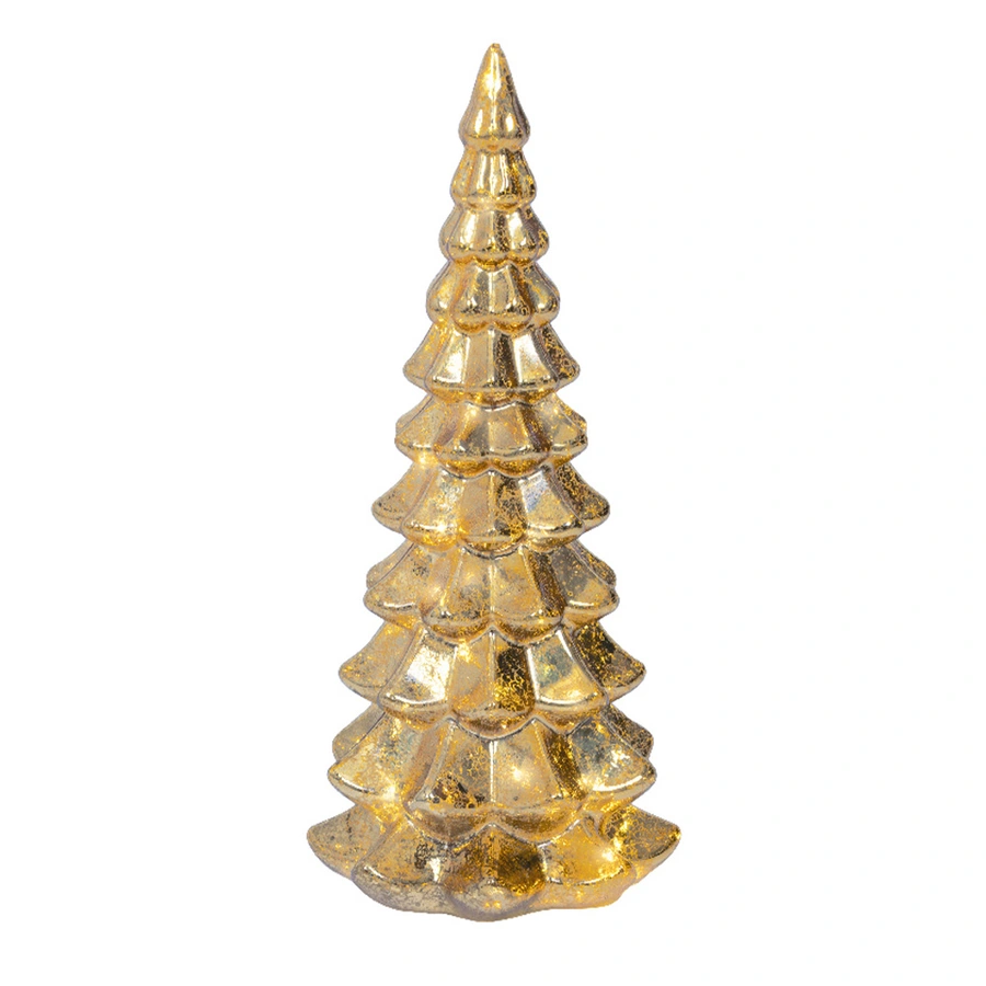 Micro LED Kerstboom Glas Ø14,5x32 cm - Goud - afbeelding 1