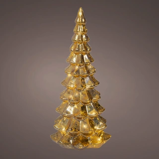 Micro LED Kerstboom Glas Ø14,5x32 cm - Goud - afbeelding 2