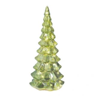 Micro LED Kerstboom Glas Ø14,5x32 cm - Groen - afbeelding 1