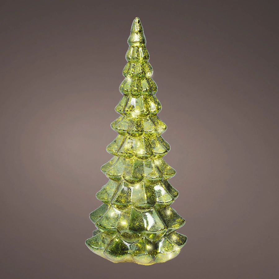 Micro LED Kerstboom Glas Ø14,5x32 cm - Groen - afbeelding 2