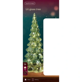 Micro LED Kerstboom Glas Ø14,5x32 cm - Groen - afbeelding 3