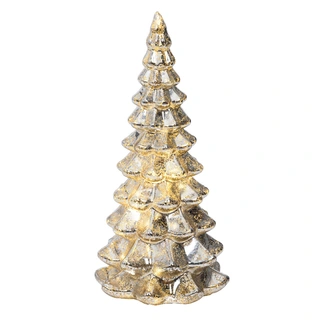 Micro LED Kerstboom Glas Ø10x21 cm - Zilver - afbeelding 1
