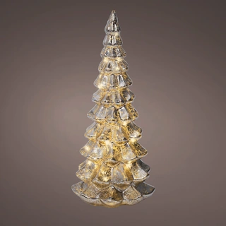 Micro LED Kerstboom Glas Ø14,5x32 cm - Zilver - afbeelding 2