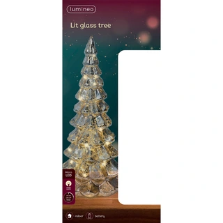 Micro LED Kerstboom Glas Ø14,5x32 cm - Zilver - afbeelding 3