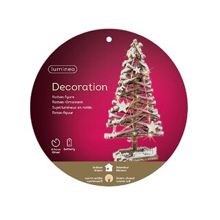 Micro LED Boom Rotan Sneeuw - 25x50 cm - afbeelding 2