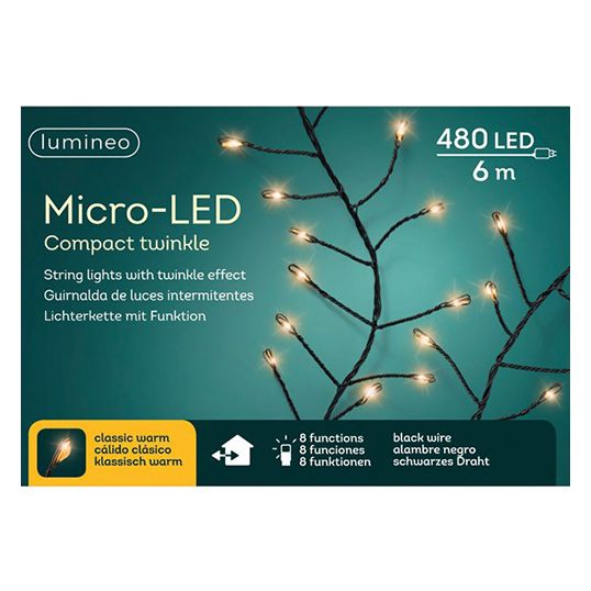 Micro LED Compact Kerstverlichting 6 Zwart koop je bij De Boet