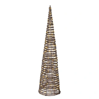 Micro LED Kegel Wicker Bruin - Ø23x90 cm