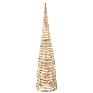 Micro LED Kegel Wicker Naturel - Ø23x90 cm
