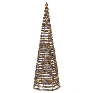 Micro LED Kegel Wicker Bruin - Ø18x60 cm
