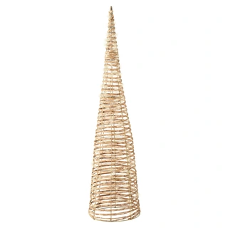 Micro LED Kegel Wicker Naturel - Ø18x60 cm