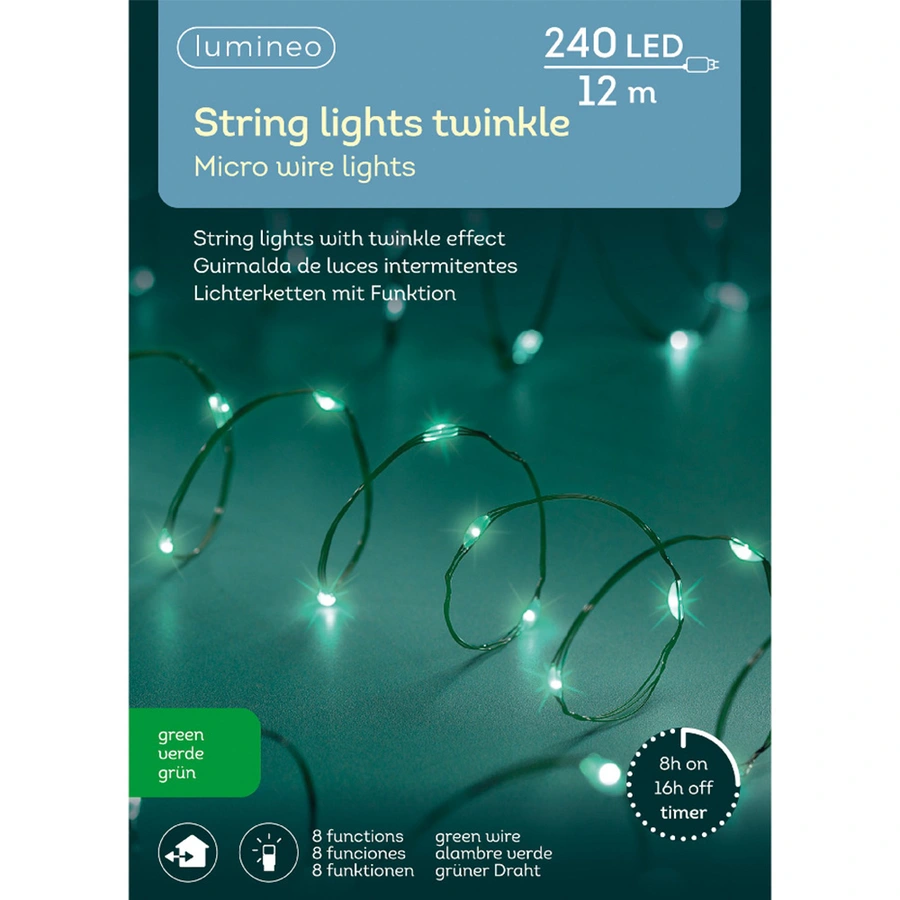 Micro LED Draadverlichting 8 Functie - Groen - afbeelding 6