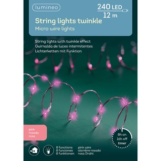 Micro LED Draadverlichting 8 Functie - Roze - afbeelding 6