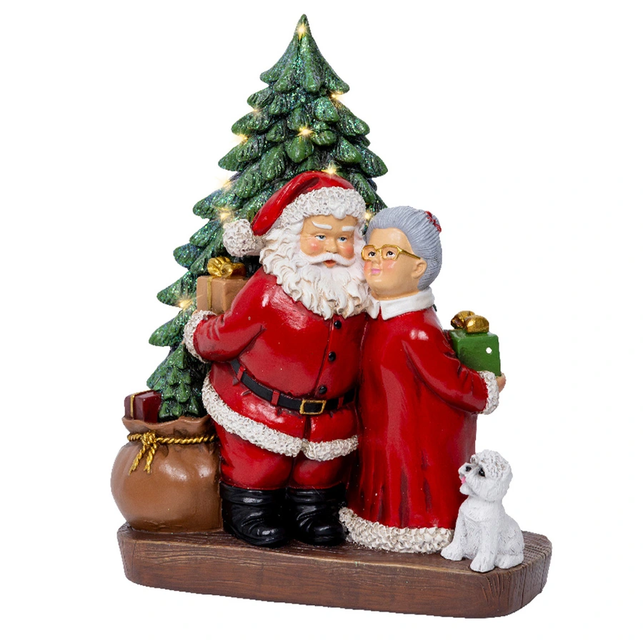 Micro LED Kerstman Beeldje - 24,5 cm