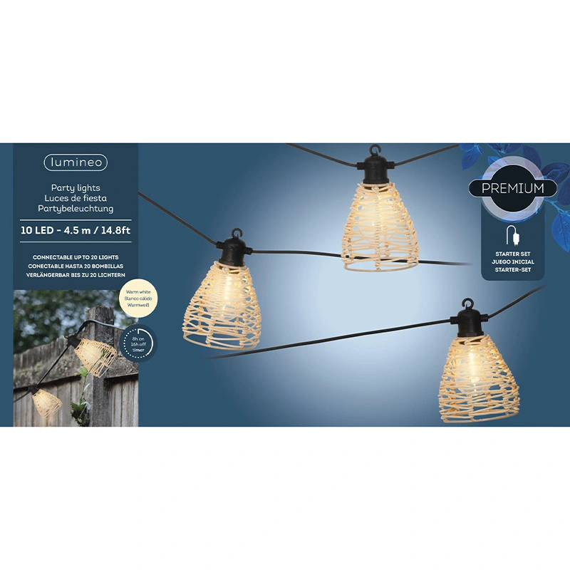 LED Partylight Creme 450 cm - Warm Wit - afbeelding 4