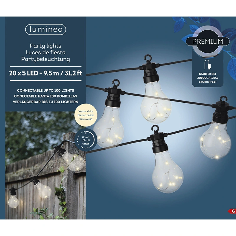 Micro LED Partylight Zwart 950 cm - Warm Wit - afbeelding 4