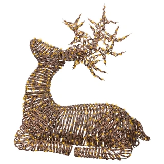 Micro LED Rendier Wicker Bruin - 88 cm