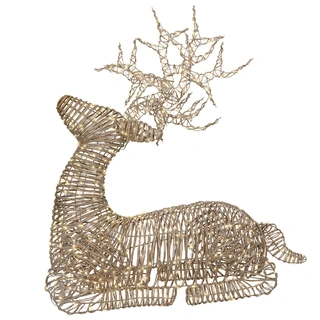 Micro LED Rendier Wicker Naturel - 88 cm