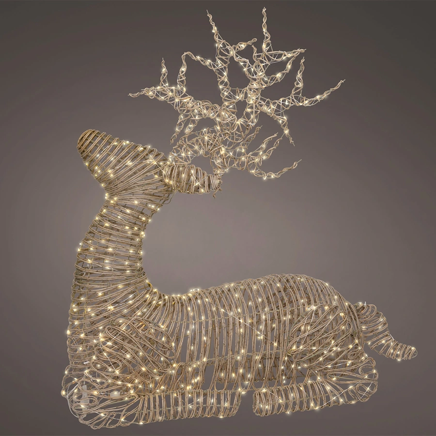 Micro LED Rendier Wicker Naturel - 88 cm - afbeelding 2