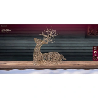 Micro LED Rendier Wicker Naturel - 88 cm - afbeelding 3