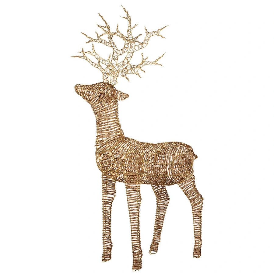 Micro LED Rendier Wicker Naturel - 180 cm - afbeelding 1