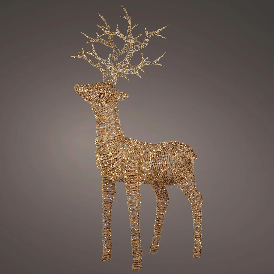 Micro LED Rendier Wicker Naturel - 180 cm - afbeelding 2