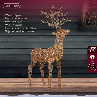 Micro LED Rendier Wicker Naturel - 180 cm - afbeelding 3