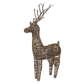 Micro LED Rendier Wicker Bruin - 104 cm