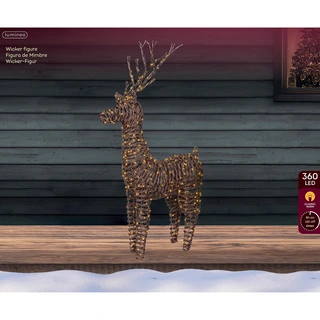 Micro LED Rendier Wicker Bruin - 104 cm - afbeelding 3