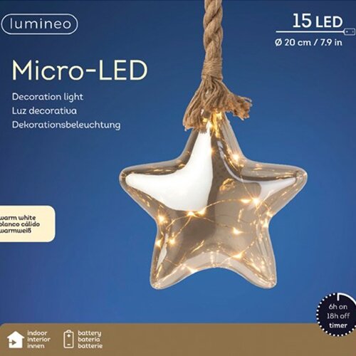 Micro LED star ID Smokey grey - 80 cm - afbeelding 2