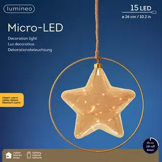 Micro LED Ster Amber - Ø26 cm - afbeelding 2