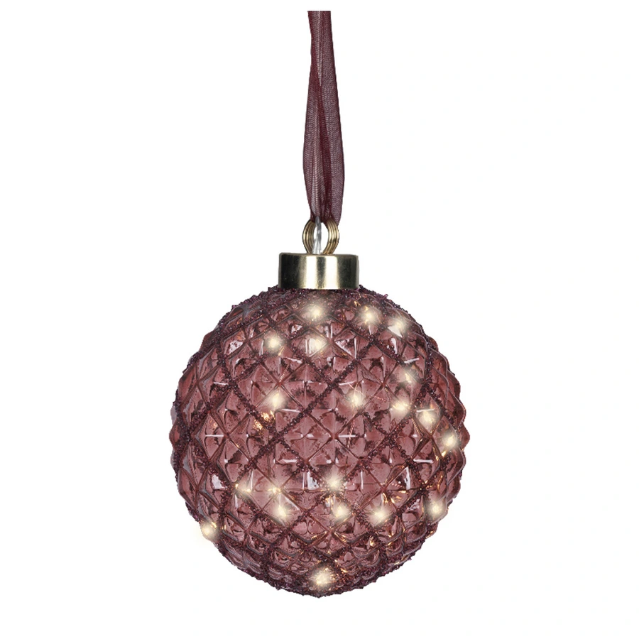 Micro LED Bal Maroon - Ø14 cm - afbeelding 1