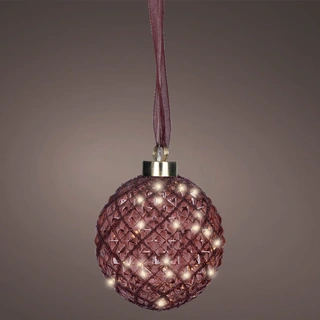 Micro LED Bal Maroon - Ø14 cm - afbeelding 2