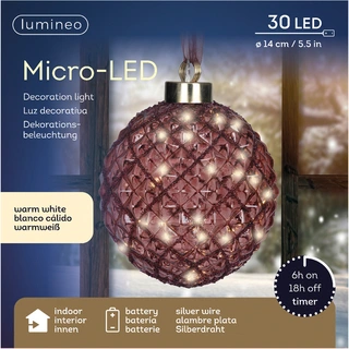 Micro LED Bal Maroon - Ø14 cm - afbeelding 3