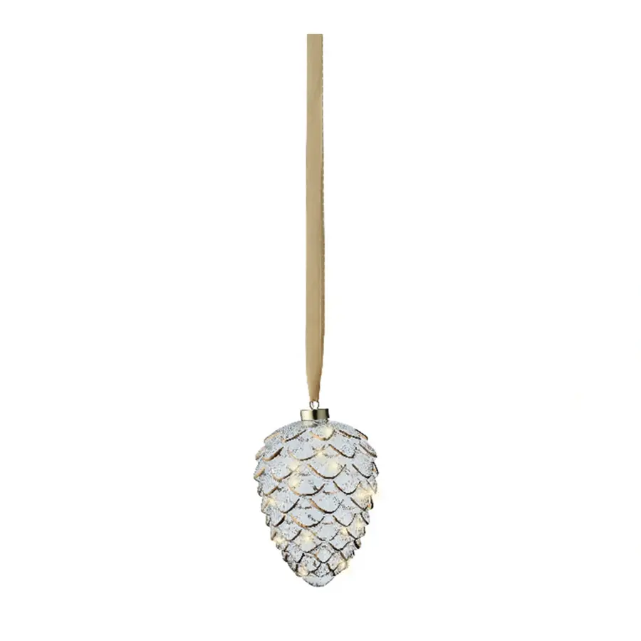 Micro LED Dennenappel Helder - Ø15x21 cm - afbeelding 1