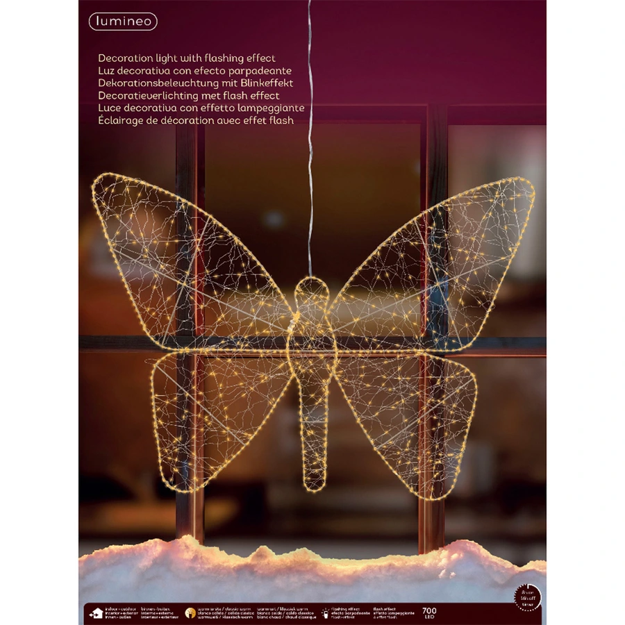 Micro LED Vlinder Flashing Effect - 98x77 cm - afbeelding 3