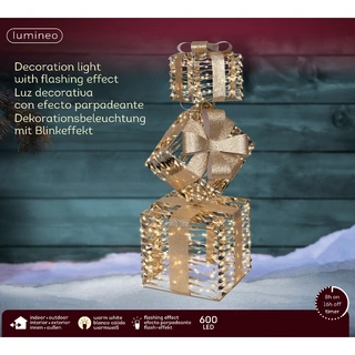 LED Cadeauset 3 st. Goud - 73 cm - afbeelding 3