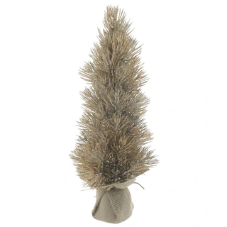Mini Kerstboom Engers Jute Bag Iced Brown - 42 cm