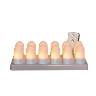 Mini Vlamverlichting Oplaadbaar Ø3,8x6,3 cm Wit - 12 st.