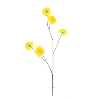 Kunstbloem Mini Zinnia Geel - 88 cm