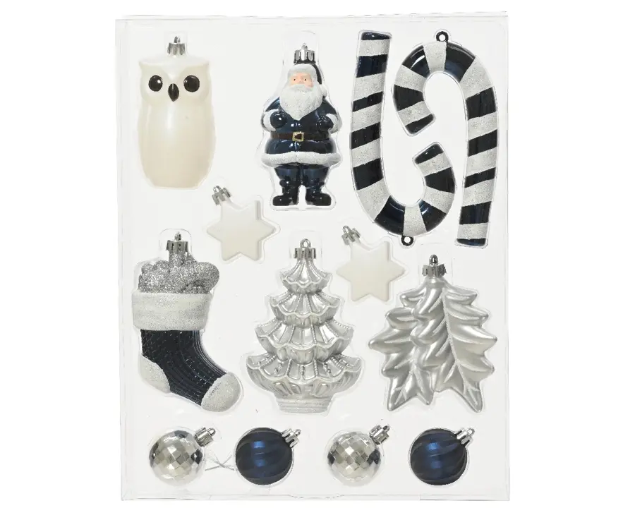 Kersthangers Mixdoos 13 st. - Zilver