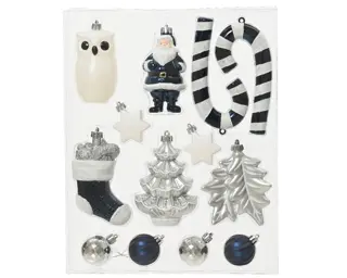 Kersthangers Mixdoos 13 st. - Zilver